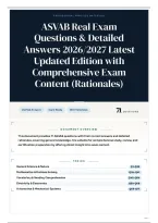 ASVAB Real Exam Questions & Detailed Answers 2026&sol;2027 Latest Updated Edition with Comprehensive Exam Content &lpar;Rationales&rpar;