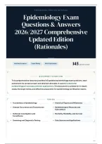 Epidemiology Exam Questions & Answers 2026&sol;2027 Comprehensive Updated Edition &lpar;Rationales&rpar;
