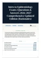 Intro to Epidemiology Exam 2 Questions & Answers 2026&sol;2027 Comprehensive Updated Edition &lpar;Rationales&rpar;