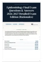 Epidemiology Final Exam Questions & Answers 2026&sol;2027 Detailed Exam Edition &lpar;Rationales&rpar;