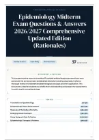 Epidemiology Midterm Exam Questions & Answers 2026&sol;2027 Comprehensive Updated Edition &lpar;Rationales&rpar;