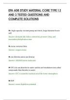 Epa 608 Study Material Core Type 1 2&NewLine;And 3 Tested Questions And&NewLine;Complete Solutions