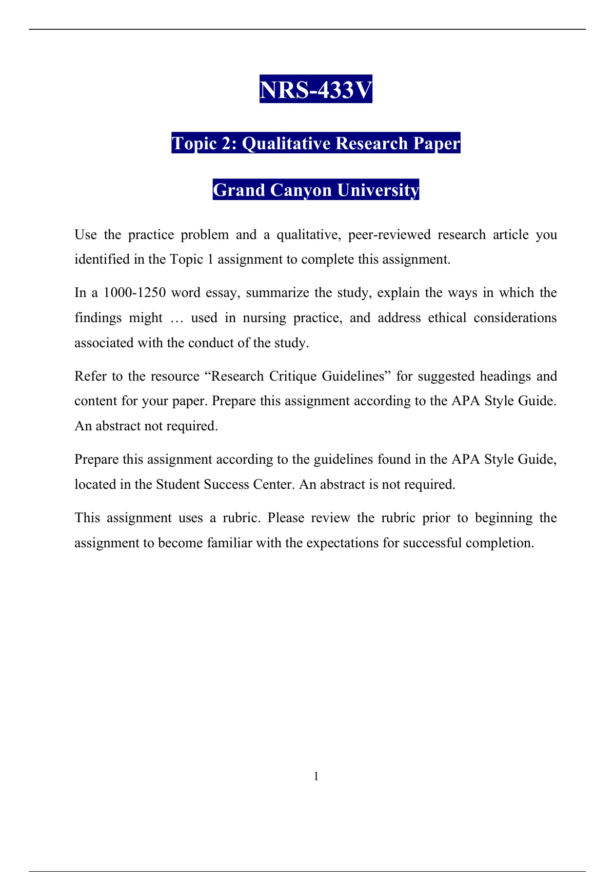 rough draft qualitative research critique and ethical considerations