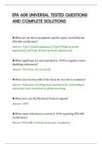 Epa 608 Universal Tested Questions&NewLine;And Complete Solutions&NewLine;