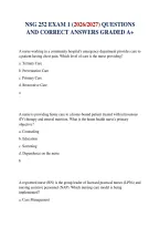 Nsg 252 Exam 1 &lpar;2026&sol;2027&rpar; Questions And Correct Answers Graded A&plus;&NewLine;&NewLine;