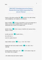 WGU D522 Exam Study Guide &vert; Python Programming Q&A&comma; Practice Questions & Verified Solutions