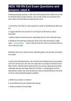 HESI 799 RN Exit Exam Questions and answers rated A&period;