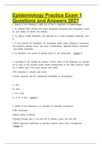 Epidemiology Practice Exam 1 Questions and Answers 2027