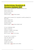 Epidemiology Questions & Answers Updated 2027&period;