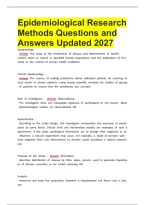 Epidemiological Research Methods Questions and Answers Updated 2027&period;