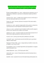 Solution Manual For Essentials of Health Information Management Principles and Practices Mary Jo Bowie Latest UPDATE 100 CORRECT ANSWERS