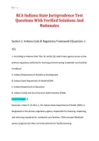 RCA Indiana State Jurisprudence Test&NewLine;Questions With Verified Solutions And&NewLine;Rationales