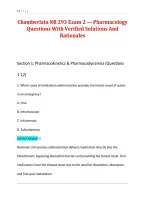 Chamberlain NR 568 &mdash; Advanced Pharmacology&NewLine;For The AGPCNP Questions With Verified Solutions&NewLine;And Rationales