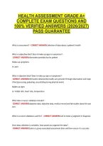 Health Assessment Grade A&plus; &NewLine;Complete Exam Questions And &NewLine;100&percnt; Verified Answers &lpar;2026&sol;2027&rpar; &NewLine;Pass Guarantee 