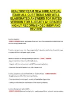 Healthstream New Hire Actual &NewLine;Exam All Questions And Well &NewLine;Elaborated Answers Top Rated &NewLine;Version For Already A&plus; Graded &NewLine;Highly Recommended &vert;New And &NewLine;Revised 
