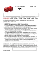 STAT 350 Final Exam V1 &vert; Complete Questions and Answers with Step-by-Step Solutions &vert; Spring 2026 &vert; Answer Key &ndash; Purdue University