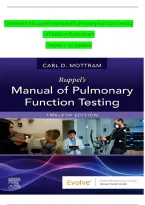 Test Bank for Ruppel&rsquo;s Manual of Pulmonary Function Testing 11th Edition by Carl Mottram &vert; 2026 Updated Study Guide