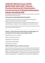 LPN&sol;LVN HESI Exit Exam EXAM QUESTIONS 2026&ndash;2027 &vert; Elsevier Practical Nursing Exit Examination&comma; Correct Answers & Detailed Rationales &vert; Instant Download PDF