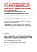 IFSTA Fire Investigator Certification EXAM QUESTIONS 2026&ndash;2027 &vert; Verified Answers&comma; Detailed Rationales & Fire Investigation Certification Exam Prep &vert; Just Released PDF