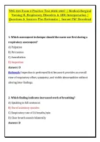 NSG 223 Exam 2 Practice Test 2026&ndash;2027 &vert; Medical-Surgical &NewLine;Nursing II&comma; Respiratory Disorders & ABG Interpretation &vert; &NewLine;Questions & Answers Plus Rationales &vert; Instant Pdf Download 