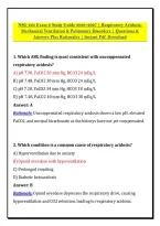 NSG 223 Exam 2 Study Guide 2026&ndash;2027 &vert; Respiratory Acidosis&comma; &NewLine;Mechanical Ventilation & Pulmonary Disorders &vert; Questions & &NewLine;Answers Plus Rationales &vert; Instant Pdf Download