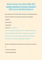 Broker Contract Law &lpar;New 2026&sol; 2027 Update&rpar; Questions & Answers &lbrace;Grade A&rcub; 100&percnt; Correct &lpar;Verified Solutions&rpar;&NewLine;&NewLine;