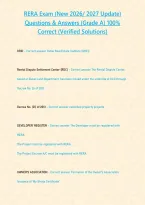 RERA Exam &lpar;New 2026 2027 Update&rpar; Questions & Answers -Grade A- 100- Correct &lpar;Verified Solutions&rpar;
