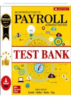 Test Bank for An Introduction to Payroll Administration&comma; 8th Canadian Edition &lpar;Dryden&comma; 2024&ndash;2025&rpar; &vert; All Chapters 1&ndash;12 Covered&NewLine;