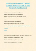 DSP Test 2 &lpar;New 2026 2027 Update&rpar; Questions & Answers -Grade A- 100- Correct &lpar;Verified Solutions&rpar;&period;