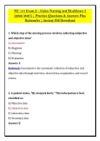NU 131 Exam 2 &ndash; Galen Nursing and Healthcare I &NewLine;&lpar;2026&sol;2027&rpar; &vert; Practice Questions & Answers Plus &NewLine;Rationales &vert; Instant Pdf Download