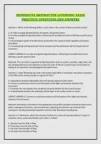 Minnesota Abstracter Licensing Exam Practice Questions And Answers