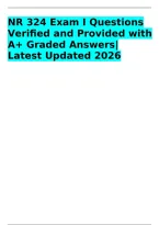 NR 324 Exam I Questions and Answers &vert; A&plus; Graded Answers&comma; Acid&ndash;Base Imbalances&comma; Respiratory and Metabolic Acidosis and Alkalosis&comma; Electrolyte Disorders&comma; Hyperkalemia&comma; Hypokalemia&comma; Sodium&comma; Calcium and Magnesium Imbalances&comma; IV Fluids and Fluid Volume Deficit