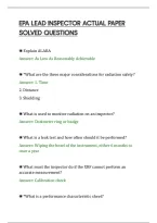 Epa Lead Inspector Actual Paper&NewLine;Solved Questions