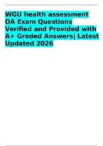 WGU Health Assessment OA Exam Questions and Answers &vert; A&plus; Graded Answers&comma; Comprehensive Nursing Assessment&comma; Physical Examination&comma; Cardiovascular&comma; Respiratory&comma; Abdominal and Musculoskeletal Assessment &vert; Instant Download &vert; Updated 2026&sol;2027