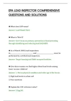 Epa Lead Inspector Comprehensive&NewLine;Questions And Solutions&NewLine;