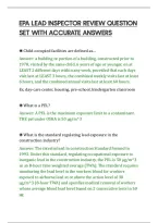 Epa Lead Inspector Review Question&NewLine;Set With Accurate Answers&NewLine;
