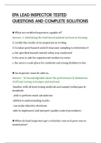 Epa Lead Inspector Tested&NewLine;Questions And Complete Solutions&NewLine;