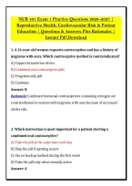 NUR 401 Exam 1 Practice Questions 2026&ndash;2027 &vert; &NewLine;Reproductive Health&comma; Cardiovascular Risk & Patient &NewLine;Education &vert; Questions & Answers Plus Rationales &vert; &NewLine;Instant Pdf Download