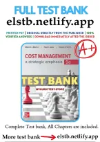 Test Bank for Cost Management Strategic Emphasis &NewLine;9th Edition Blocher 