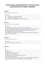 Ethics Final Exam Frequently Tested Actual&NewLine;Questions With Correct Answers&NewLine;
