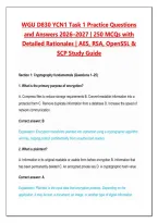 WGU D830 YCN1 Task 1 Practice Questions&NewLine;and Answers 2026&ndash;2027 &vert; 250 MCQs with&NewLine;Detailed Rationales &vert; AES&comma; RSA&comma; OpenSSL &&NewLine;SCP Study Guide&NewLine;