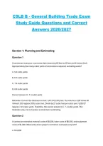 California CSLB B &ndash; General Building Trade Exam Study Guide Questions and Answers 2026&sol;2027