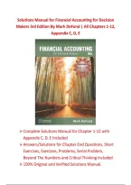 Solutions Manual for Financial Accounting for Decision Makers 3rd Edition By Mark DeFond &vert; All Chapters 1-12 &vert; 9781618534439 &vert;
