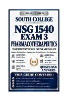 NSG 1540 Exam 3 Pharmacotherapeutics Questions & Answers 2026&sol;2027 South College