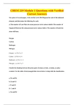 CHEM 219 Module 1 Questions with Verified&NewLine;Correct Answers
