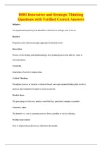 D081 Innovative and Strategic Thinking&NewLine;Questions with Verified Correct Answers