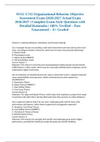 WGU C715 Organizational Behavior Objective Assessment Exam &lpar;2026&sol;2027 Actual Exam 2026&sol;2027 &vert; Complete Exam-Style Questions with Detailed Rationales &vert; 100&percnt; Verified &ndash; Pass Guaranteed &ndash; A&plus; Graded