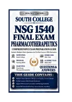 NSG 1540 Exams 1-3 & Final Exam Bundled Pharmacotherapeutics Questions & Answers 2026&sol;2027 South College