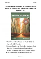 Financial Accounting for Decision Makers 3rd Edition By Mark DeFond &vert; Solutions Manual &vert; 9781618534439 &vert;