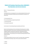 California CSLB C-36 Plumbing Trade Exam &ndash; Practice Test Questions and Answers 2026&sol;2027